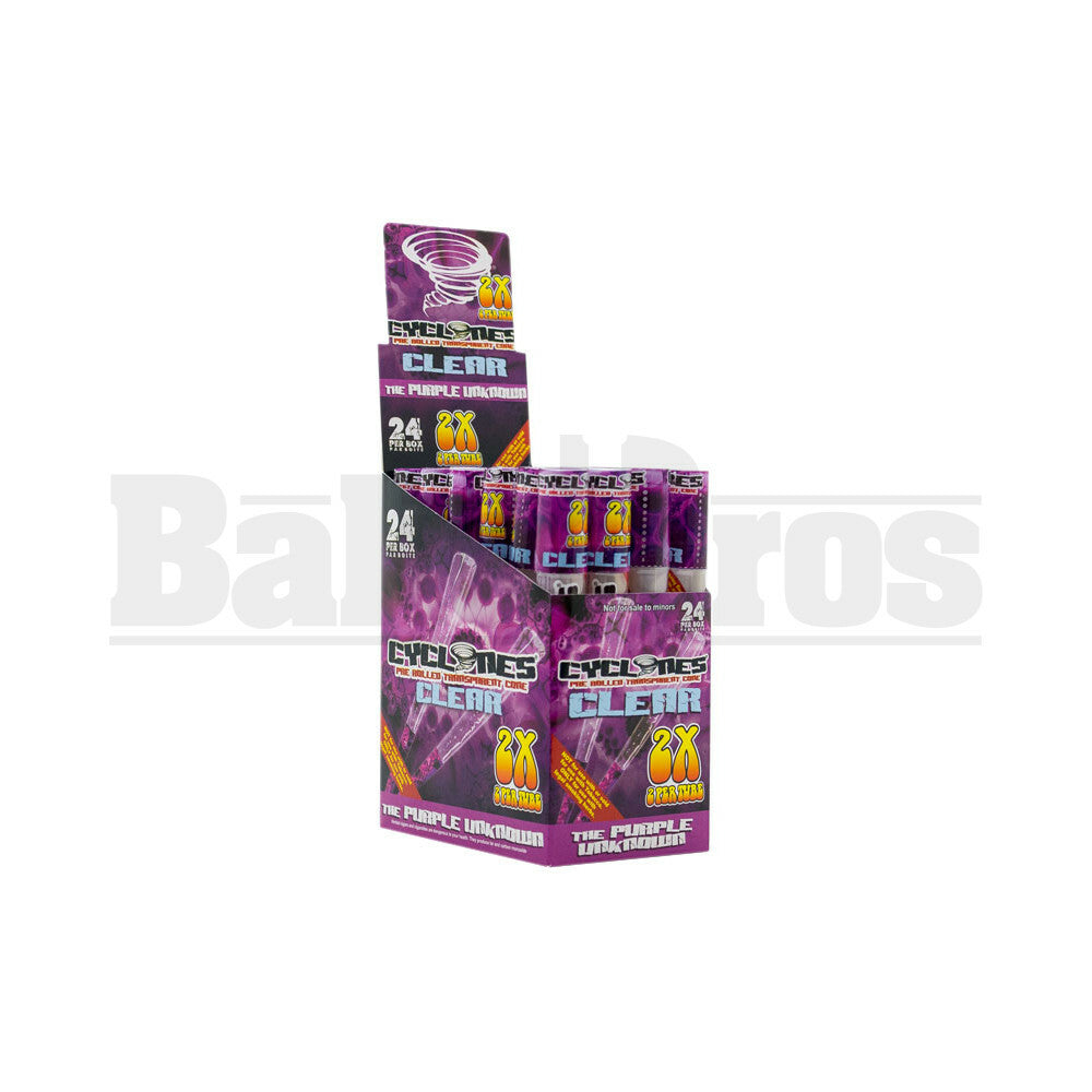 CYCLONES PRE ROLLED CONES CLEAR PURPLE UNKNOWN Pack of 24