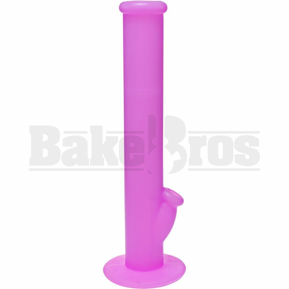 SILICONE WP STRAIGHT TUBE 1 ASSORTED DESIGN 14" PURPLE FEMALE 18MM