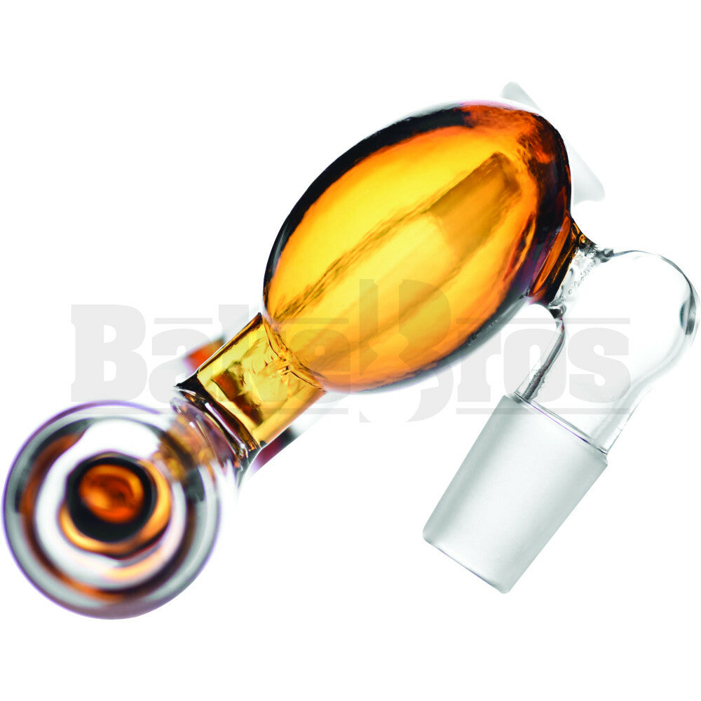 ASHCATCHER INLINE PERC T BODY W/ BULB 45* AMBER MALE 18MM