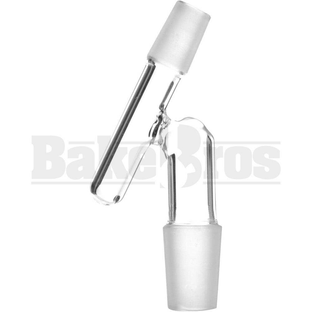 MALE TO MALE OIL CATCHER ADAPTER WITH BULB 135* CLEAR MALE 18MM 14MM MALE