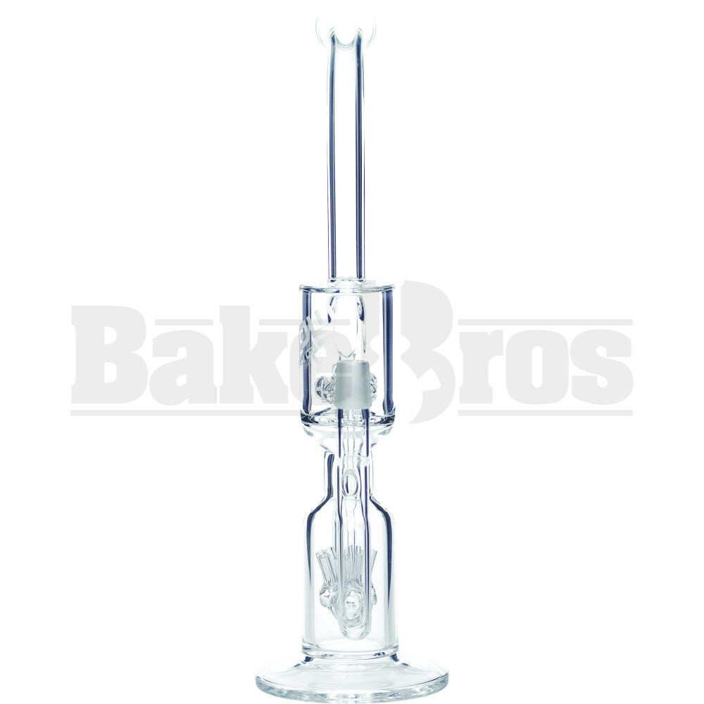 JM FLOW WP 2X CANISTER RECYCLER SPRINKLER W/ CROSS PERC 13" CLEAR MALE 18MM