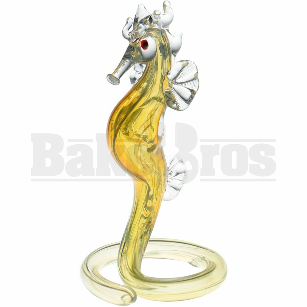 ANIMAL HAND PIPE FURIOUS SEAHORSE ON CRULED TAIL ASSORTED COLORS