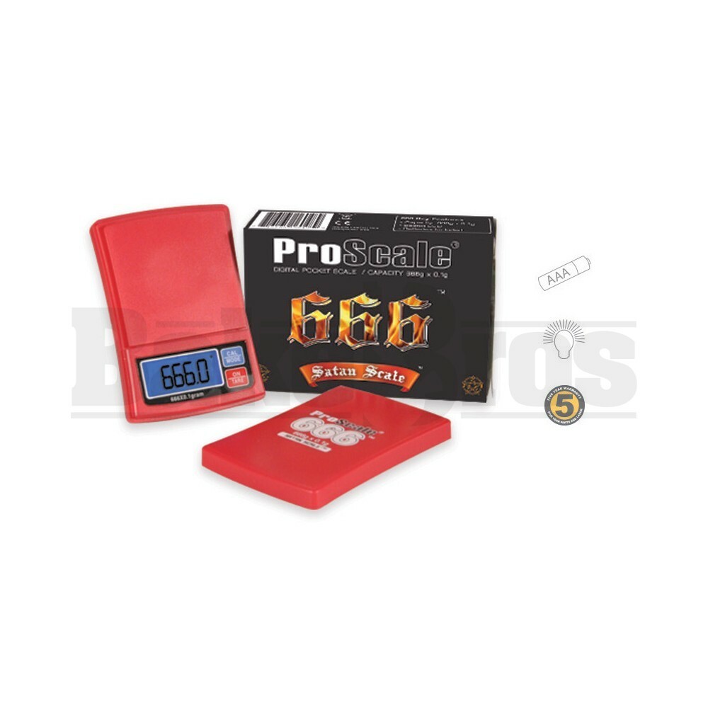 PROSCALE SATAN SCALE 666 CAPACITY PRECISION POCKET SCALE 0.1g 666g RED