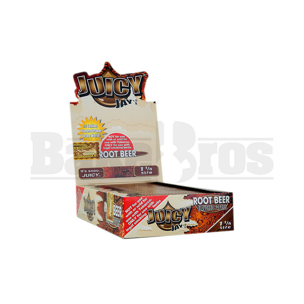 JUICY JAY'S FLAVORED PAPERS 32 LEAVES 1 1/4 ROOT BEER Pack of 24