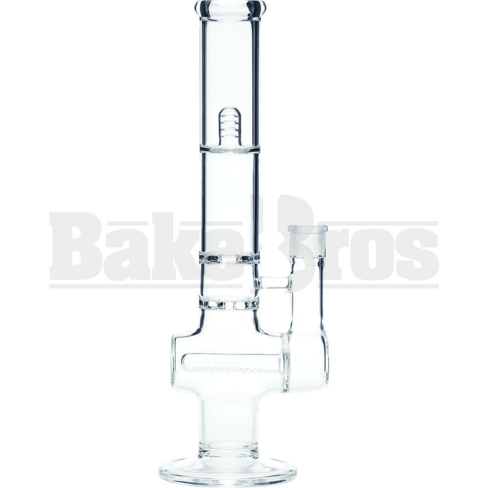 WP 2X BRILLIANCE PERC WITH INLINE T-SHAPE AND SPLASHGUARD 13" CLEAR FEMALE 18MM