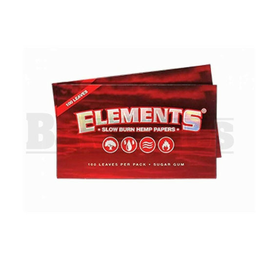 ELEMENTS RED SLOW BURN HEMP ROLLING PAPERS SINGLE WIDE 100 LEAVES UNFLAVORED Pack of 1