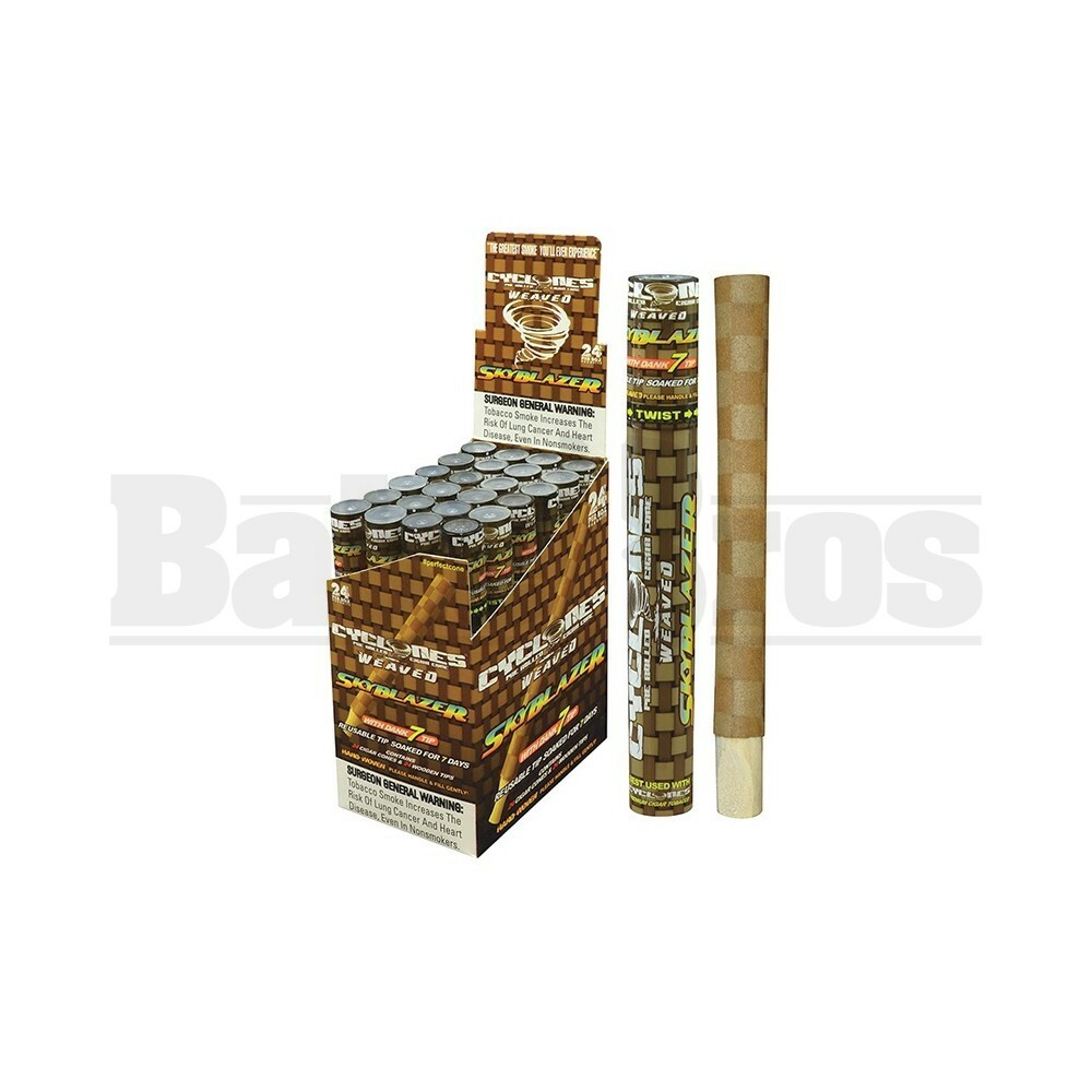 CYCLONES PRE ROLLED CONES 2 PER TUBE WITH 1 REUSABLE DANK7 TIP SKY BLAZER Pack of 25