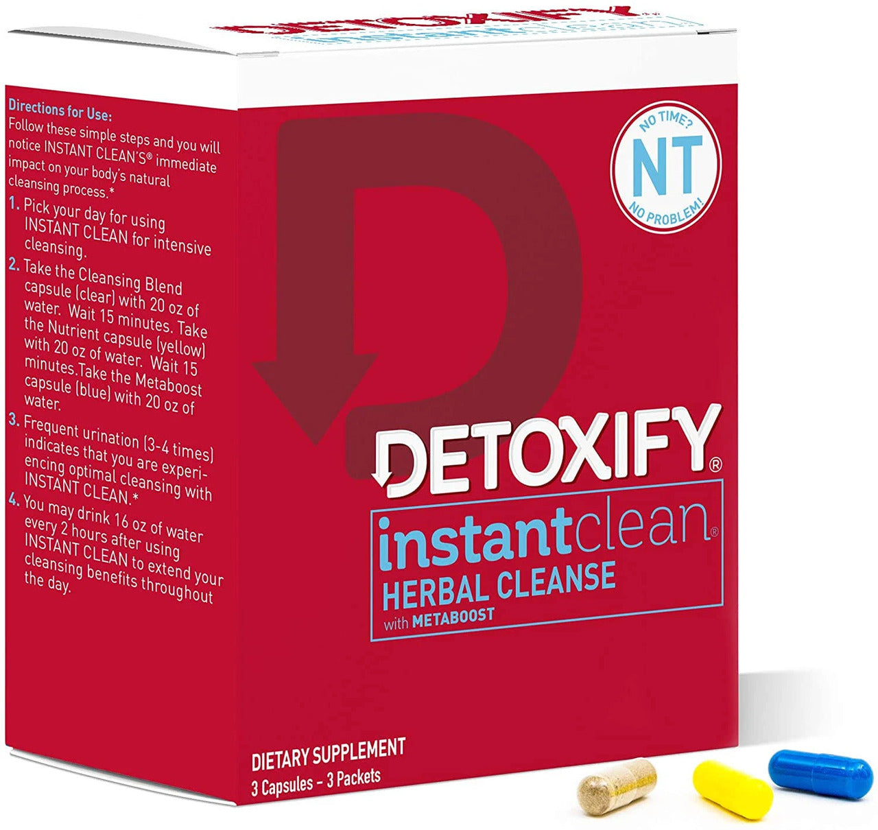 Detoxify Instant Clean Herbal Cleanse Unflavored 3 Capsules