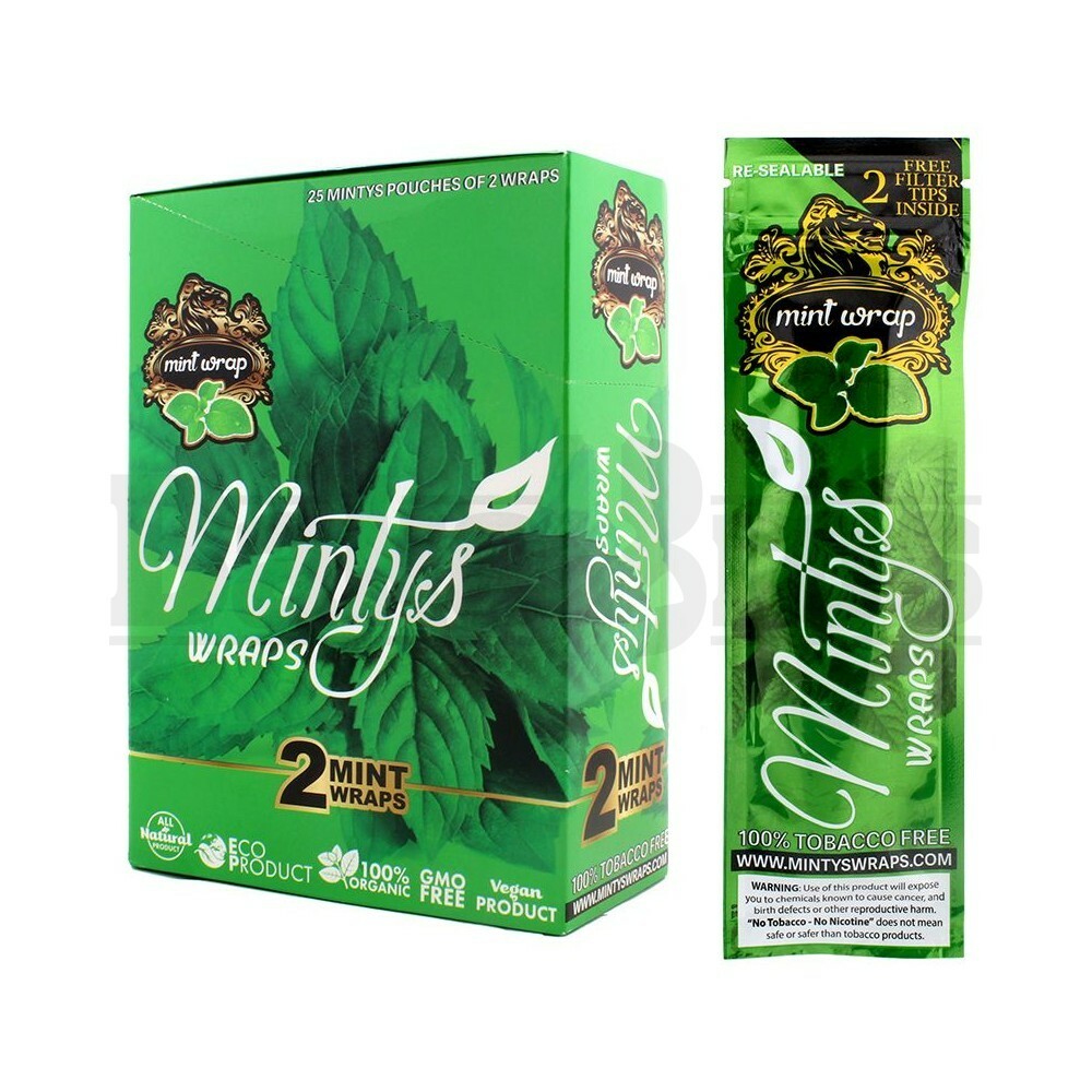 MINTY'S 2 HERBAL WRAPS MINT Pack of 25