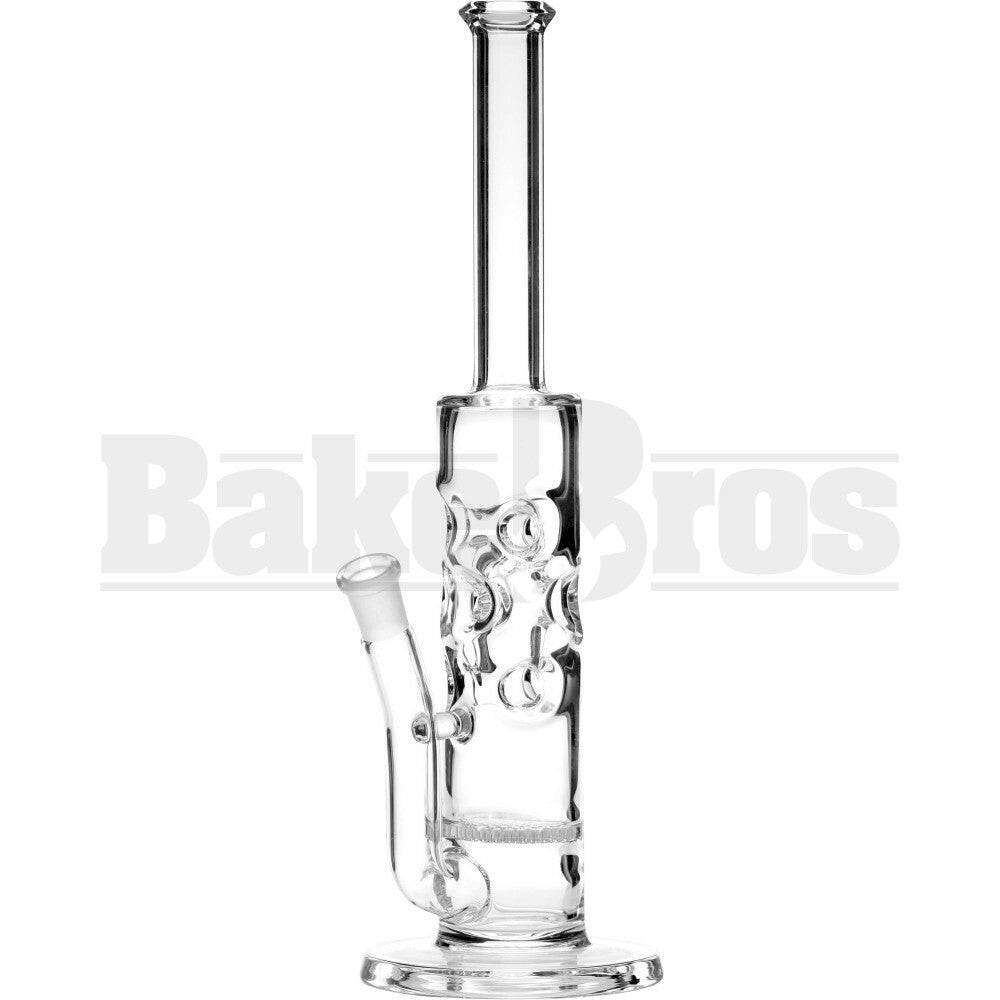 WP HONEYCOMB PERC SWISS CHEESE STRAIGHT BODY 12" CLEAR FEMALE 14MM