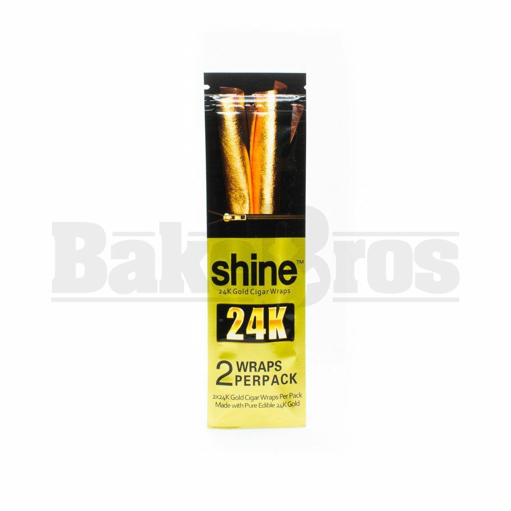 SHINE 24K GOLD CIGAR WRAPS 2 PER PACK UNFLAVORED Pack of 1