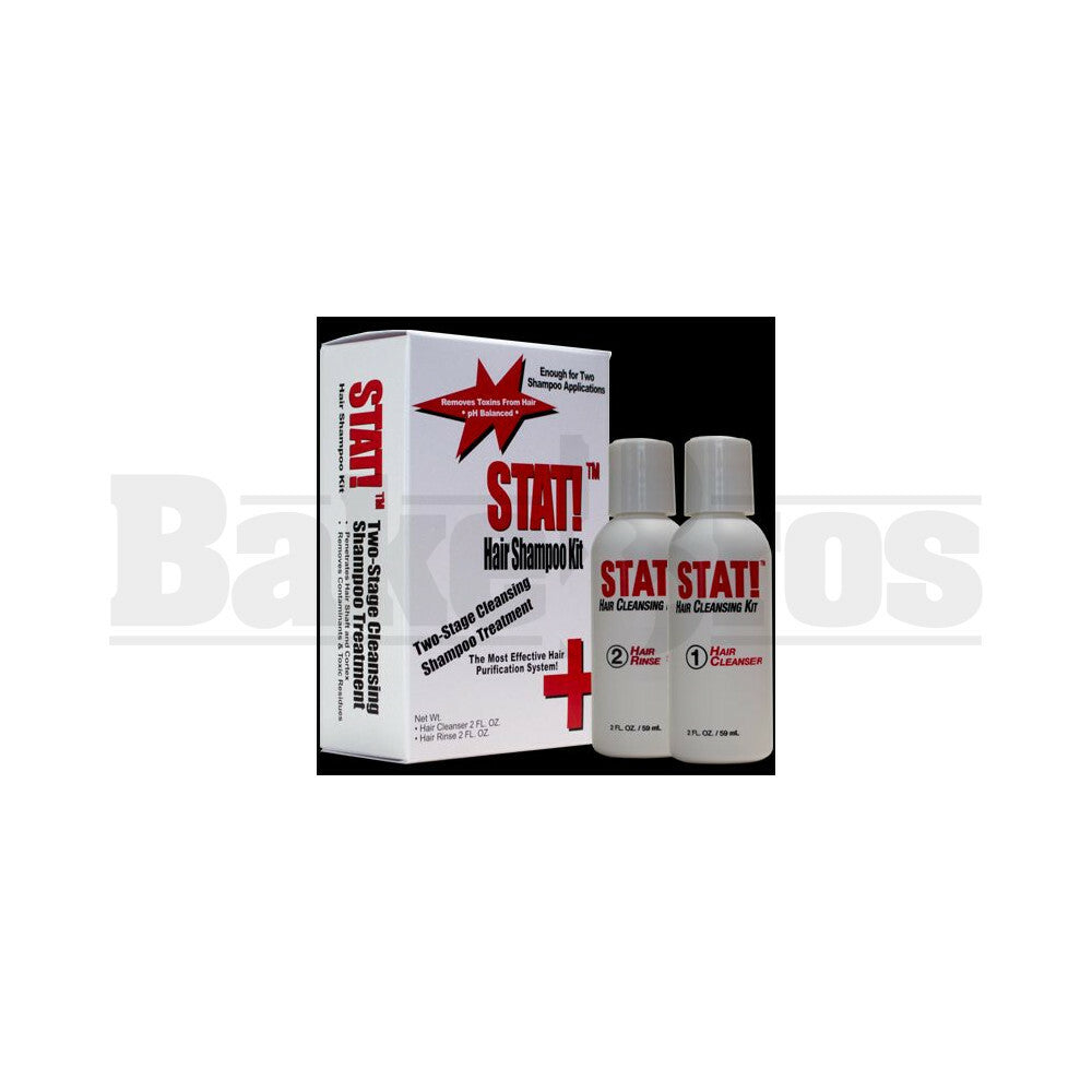 STAT! HAIR SHAMPOO KIT 2-STAGE TREATMENT CLEANSER & RINSE UNFLAVORED 2- 2  FL OZ