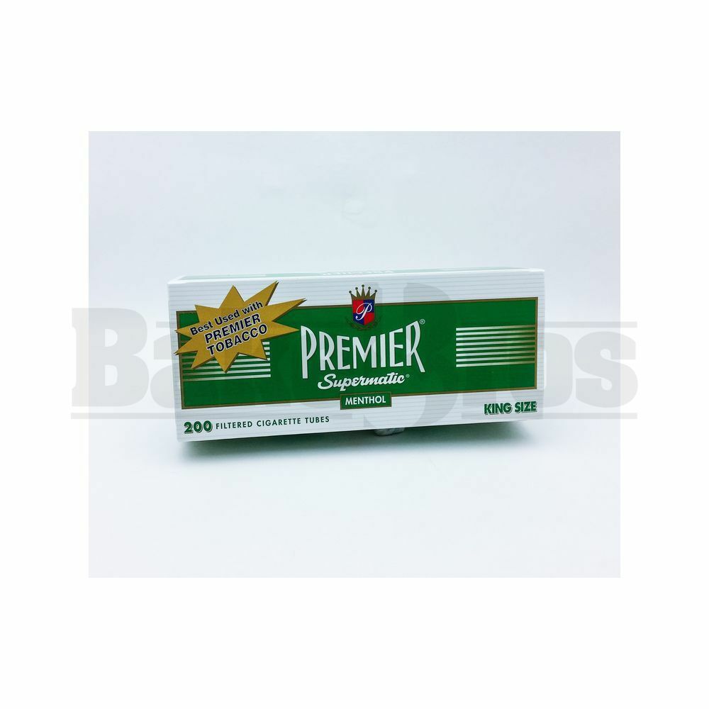 PREMIER SUPERMATIC FILTERED CIGARETTE TUBES 200 FITLERS GREEN Pack of 1 KING SIZE