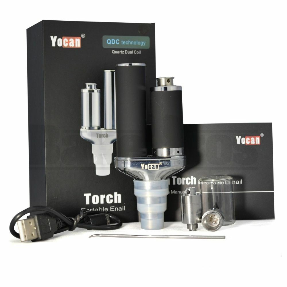 YOCAN TORCH PORTABLE ENAIL QUARTZ DUAL COIL TECHNOLOGY BLACK