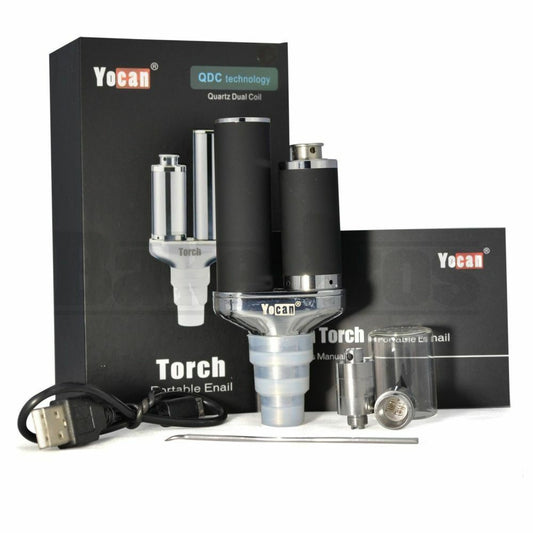 YOCAN TORCH PORTABLE ENAIL QUARTZ DUAL COIL TECHNOLOGY BLACK