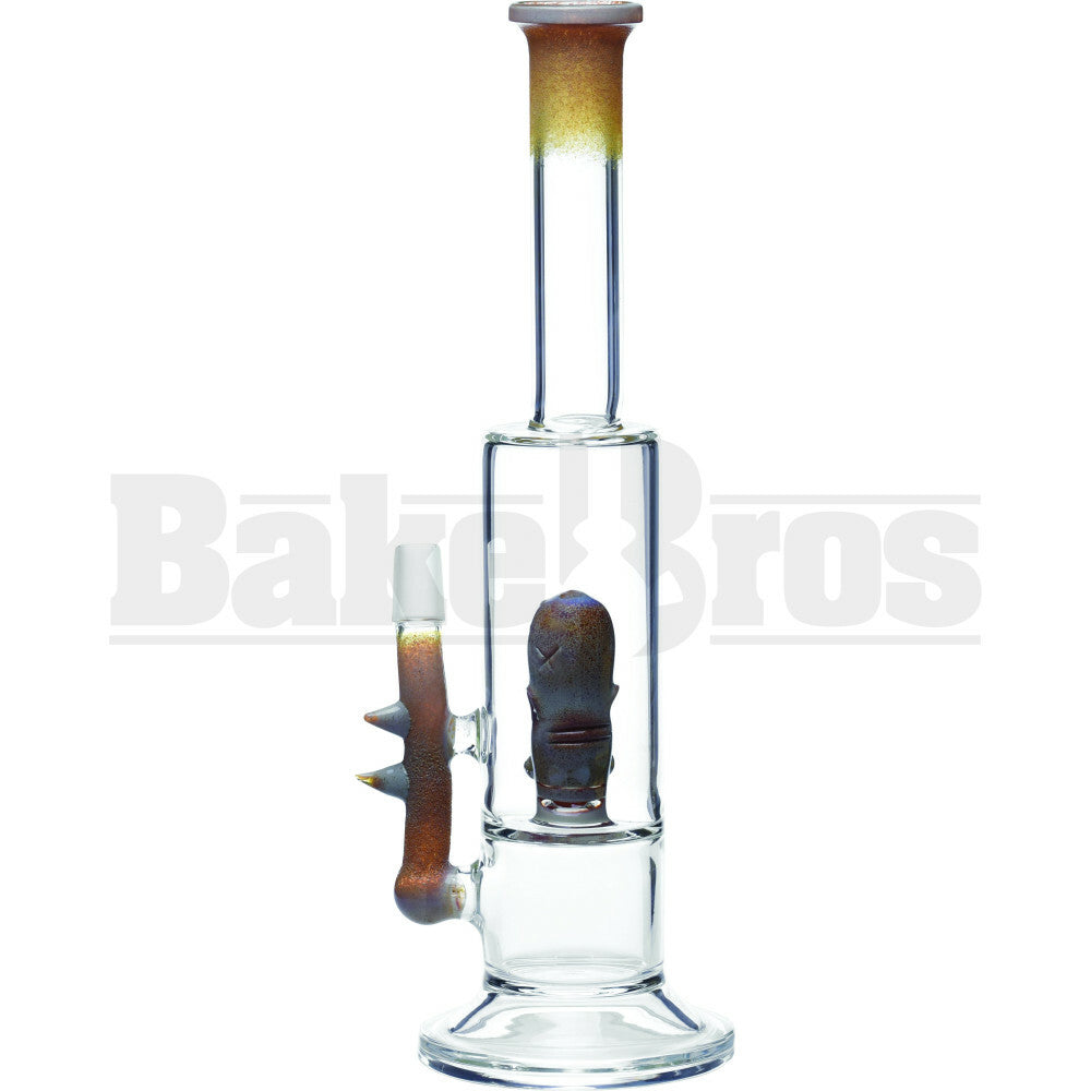 KROWN KUSH WP STRAIGHT TUBE MONSTER PERC W/ SNAKE BITE 15" GOLD MALE 18MM