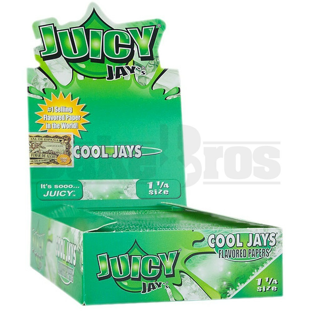 JUICY JAY'S FLAVORED PAPERS 32 LEAVES 1 1/4 MENTHOL COOL JAYS Pack of 24
