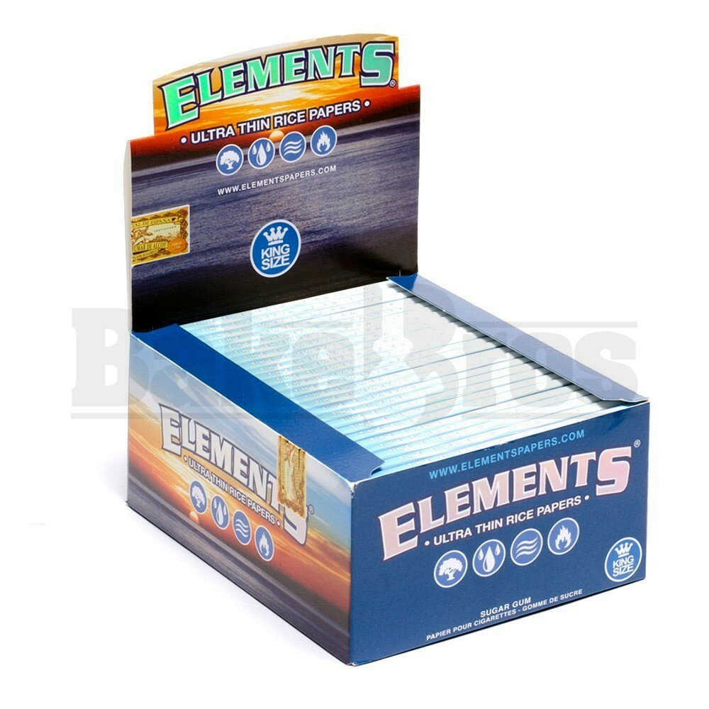 ELEMENTS ROLLING PAPERS KING SIZE SLIM 32 LEAVES UNFLAVORED Pack of 50