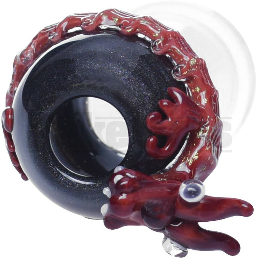 EMPIRE DOME DECENDING DRAGON ART DESIGN 2" BLACK RED DICHRO 18MM