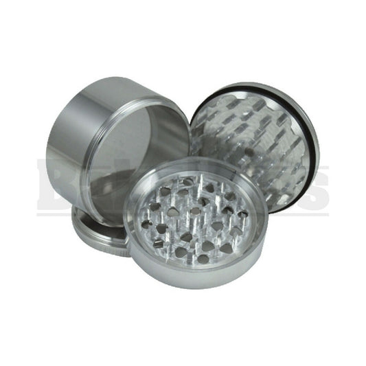 GRINDER W/ POLLEN COLLECTOR 4 PIECE 3" SILVER Pack of 1