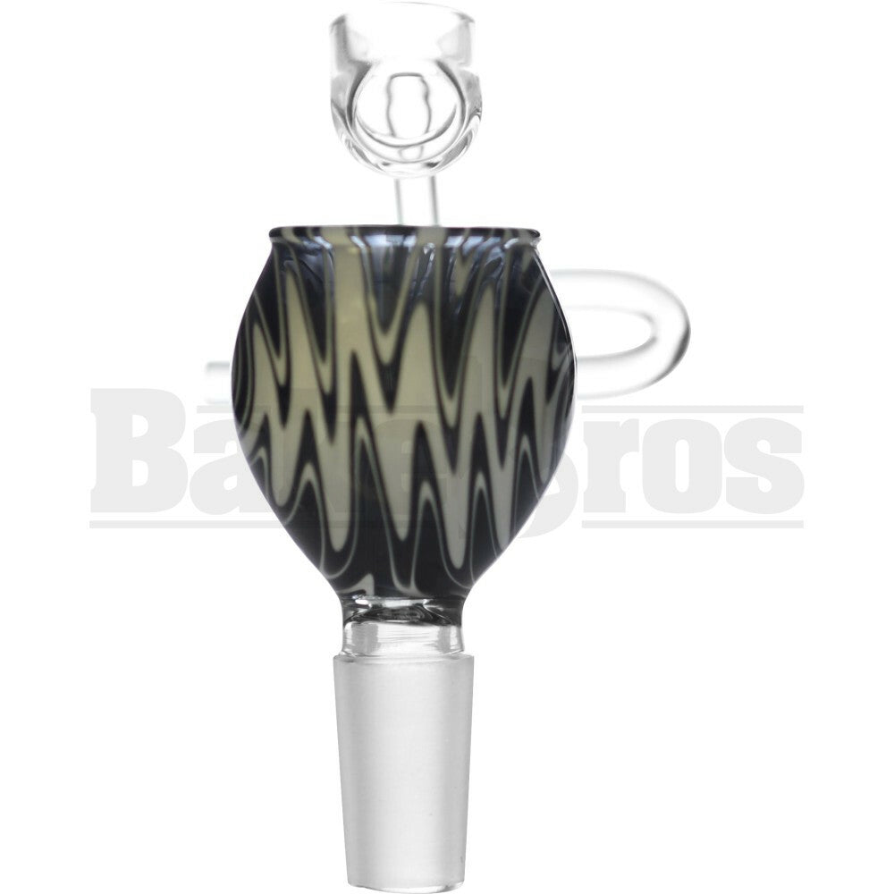 MALE HONEYBUCKET SWIVEL QUARTZ GLASS RAKED DOMELESS BLACK WHITE 14MM